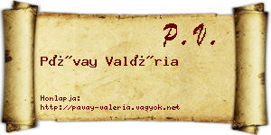 Pávay Valéria névjegykártya